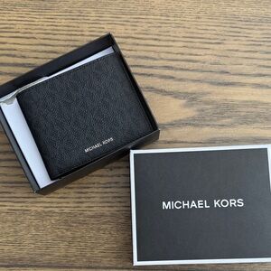 Michael Kors Black Textured Mens Wallet NIB